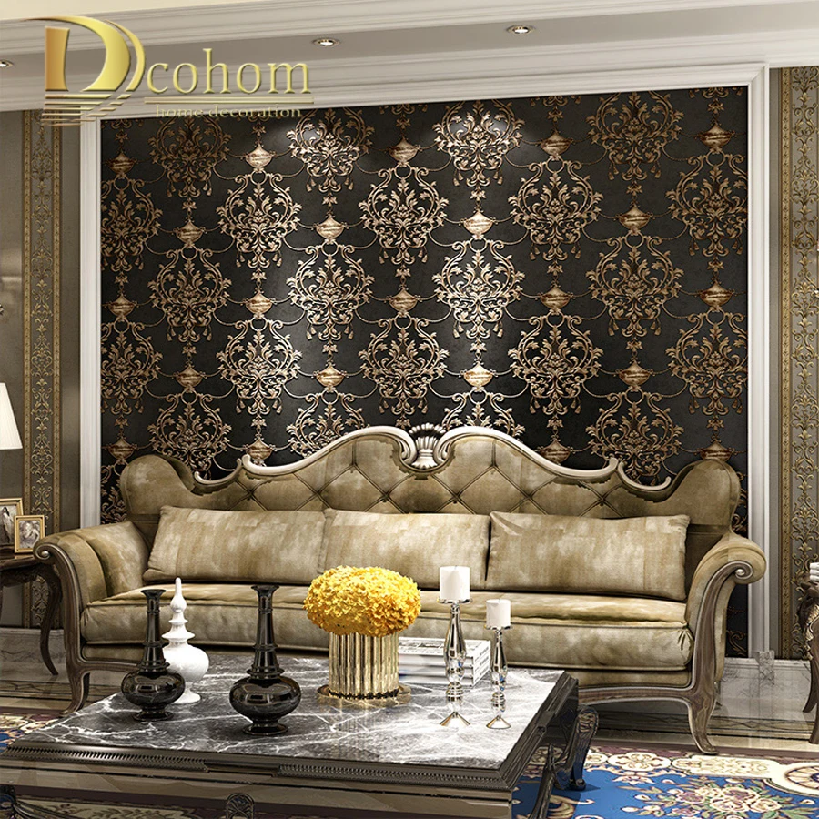 European Style Damask Wallpaper For Walls 3 D Embossed Luxury Wall Paper Rolls For Bedroom Living Room Sofa TV Background Decor European Style Damask Wallpaper For Walls 3 D Embossed Luxury Wall Paper Rolls For Bedroom Living Room Sofa TV Background Decor