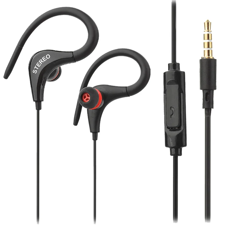 Beste YEINDBOO Running Oortelefoon In Ear Bass Oorhaak Sport Hoofdtelefoon Transpiratie Headset Met Microfoon voor iphone 5 6 Samsung Xiaomi