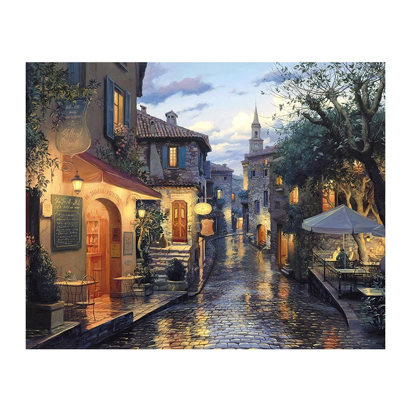 Full Square drill 5D DIY Diamond embroidery night landscape town Diamond Painting Cross Stitch Rhinestone Mosaic decor