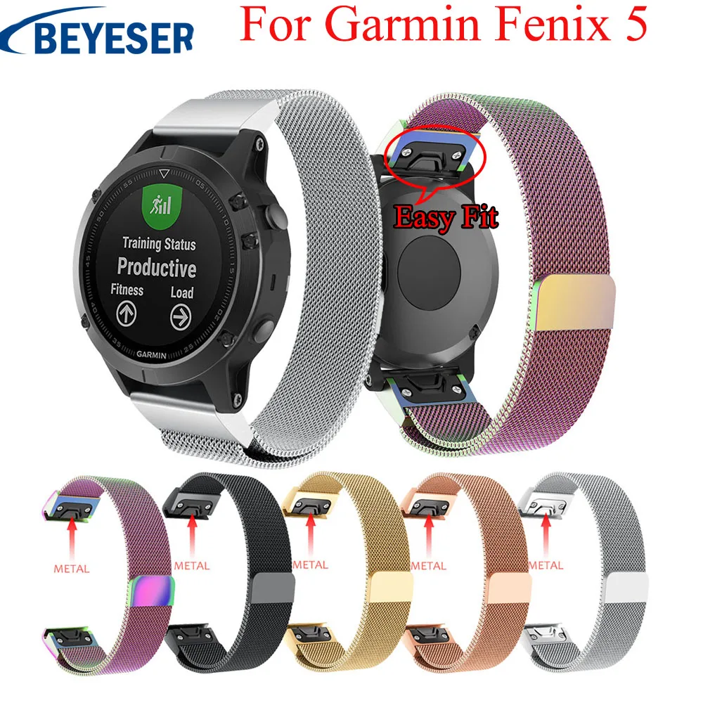

Quick Release Wrist Band Watch Strap for Garmin Fenix 5 Watchband Fashion Metal Strap for Garmin Fenix 5 Stainless Steel Band