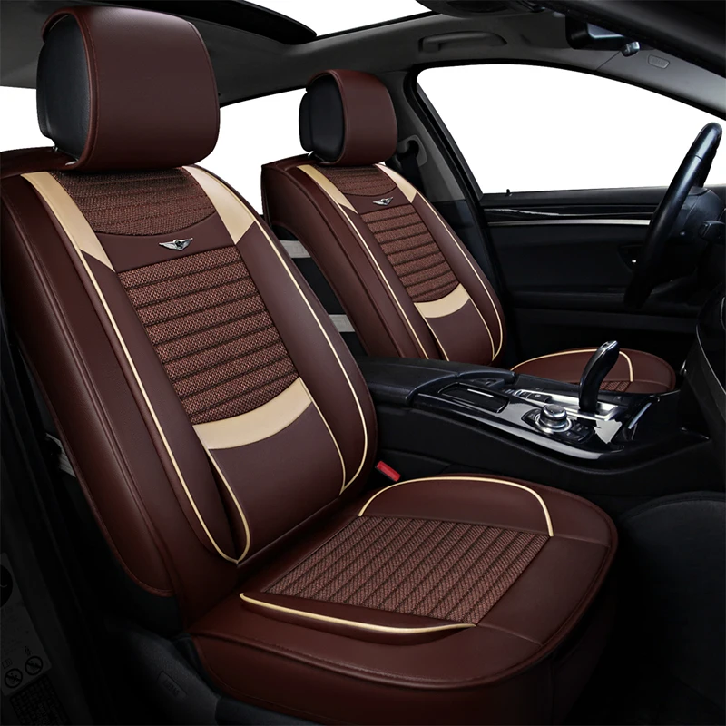 

Deluxe PU Leather front & back Auto Universal Car Seat Covers Automotive Seat Covers for Ford mondeo Focus Fiesta Edge Explorer