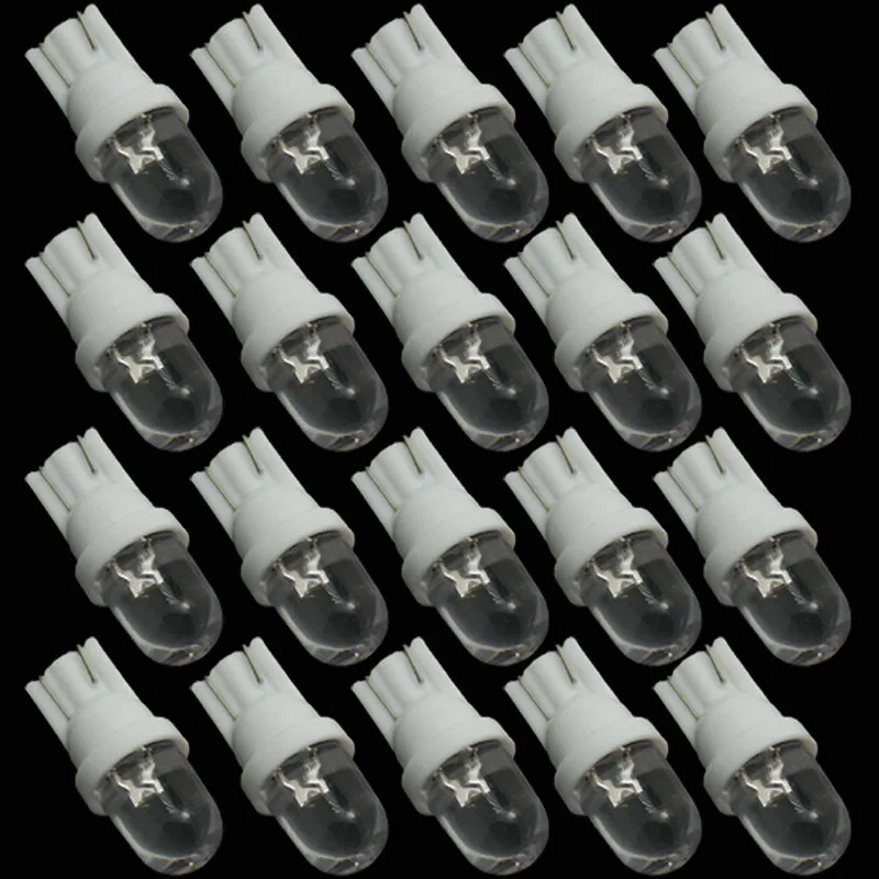 

CQD-Light 20PCS T10 W5W 168 194 501 1 LED Car Auto Wedge Light Side Dashboard Number Plate Lamp Bulb DC12V