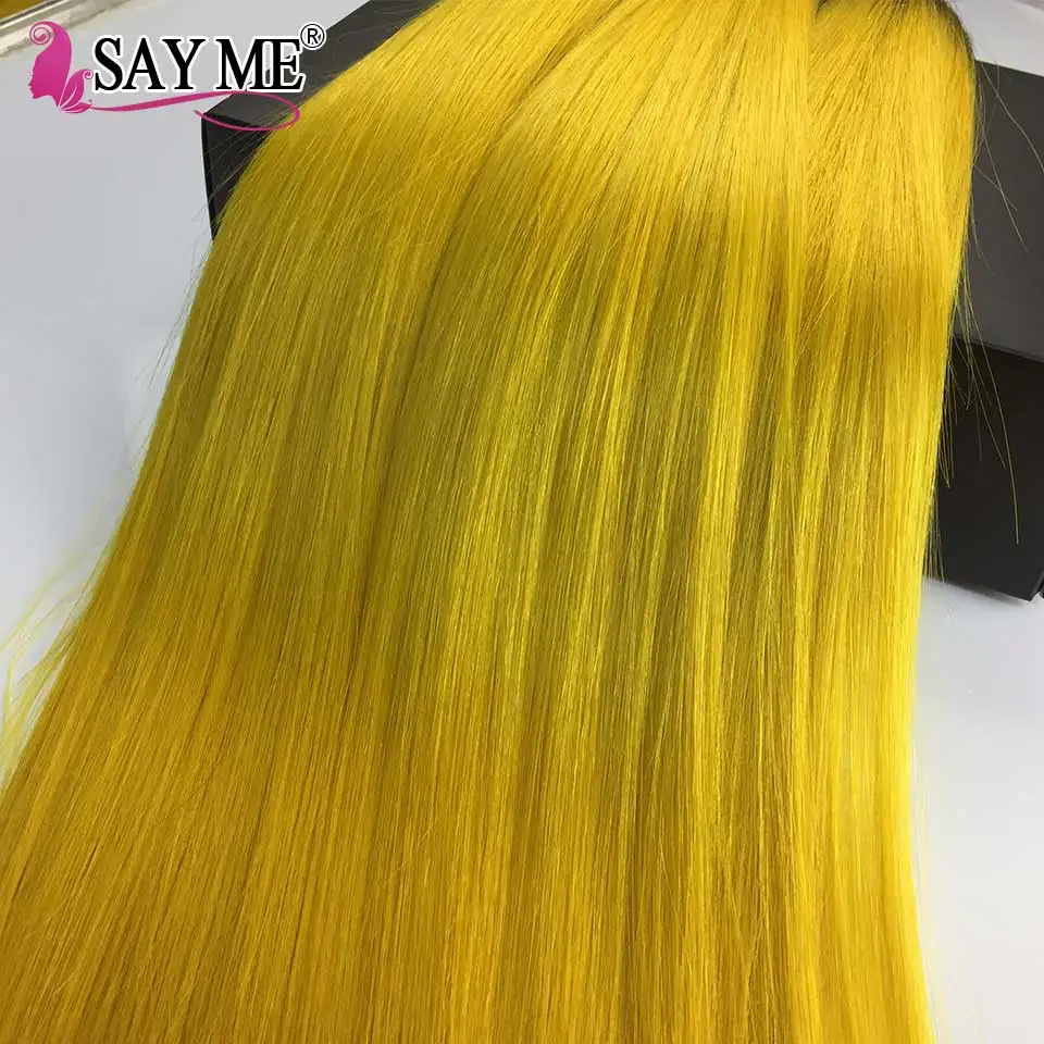 1B/Yellow Dark Root Ombre Peruvian Straight Hair 3 Bundles With Closure Remy Double Weft Human Hair Bundles With Closure Colored 1B/Yellow Dark Root Ombre Peruvian Straight Hair 3 Bundles With Closure Remy Double Weft Human Hair Bundles With Closure Colored