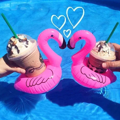 

Cute Inflatable Flamingo Drink Can Cell Phone Holder Floating Swimming Stand Pool Bathing Beach Event Party Kids Toy Bath Toy