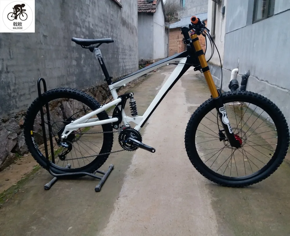 Discount Kalosse  full suspension bicycle  30  speed Hydraulic brakes   M610   mountain bicycle Downhill DH mountain bike 26*2.35inch 20