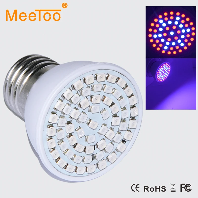 

New Full Spectrum E27 15W 41 Red +19 Blue Led Grow Lamps For Flowering Plant and Hydroponics Outdoor Lighting 60Leds Bulb Lamp