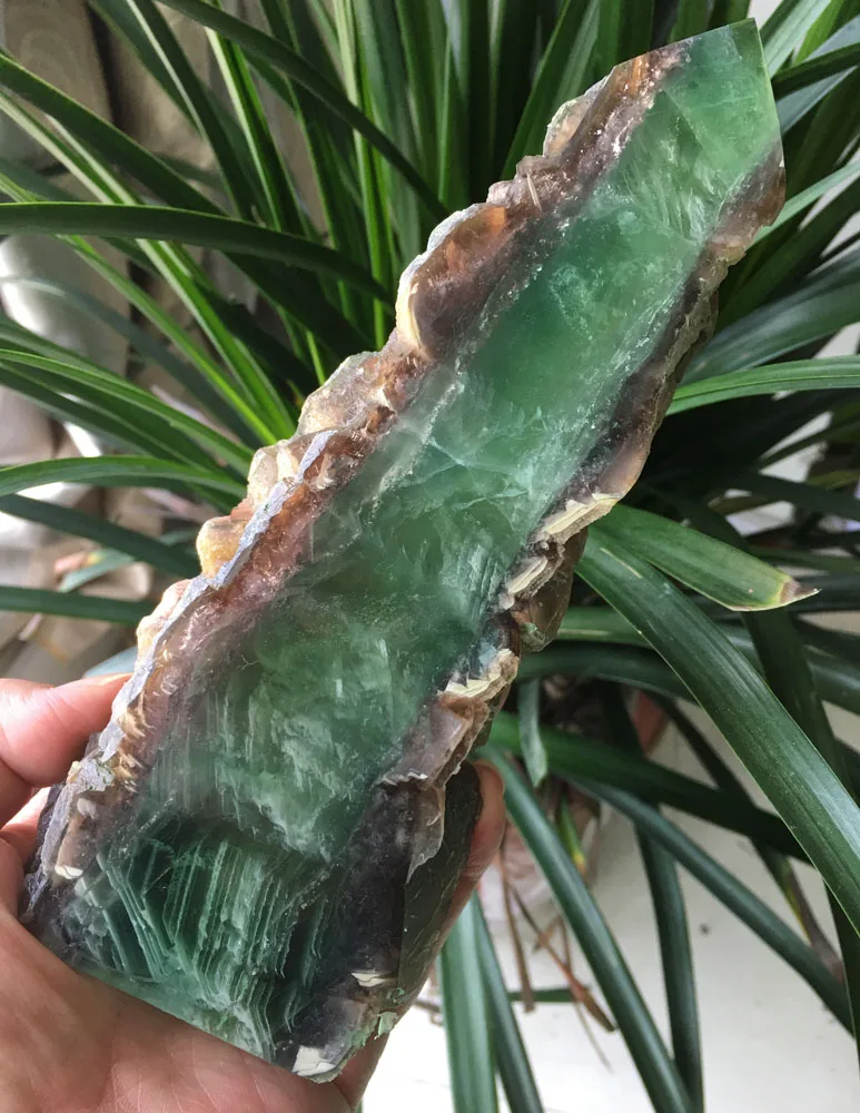 

858g Hot sale NATURAL FLUORITE CRYSTAL QUARTZ stones WAND POINT fengshui healing