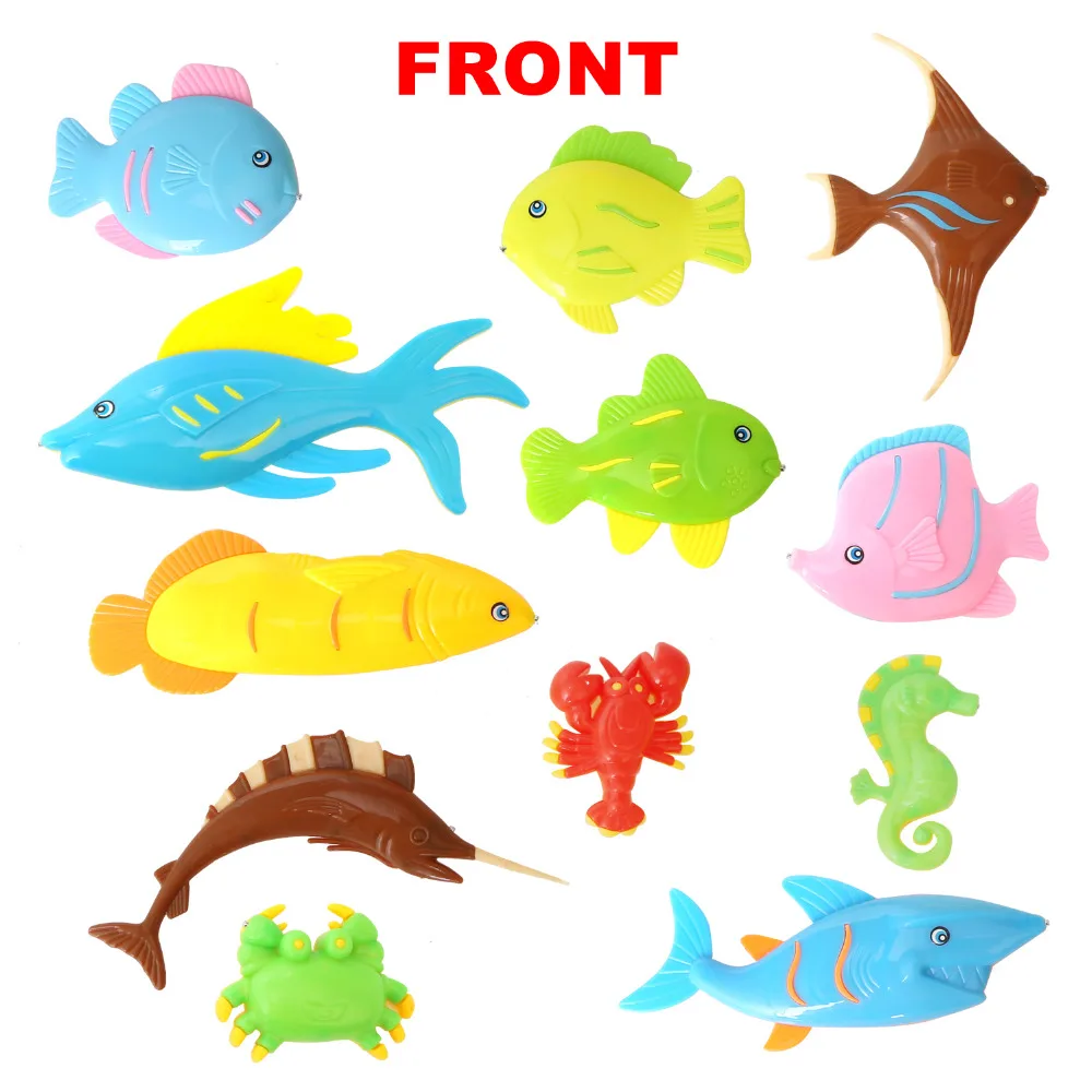 wonderful  13PCS Fish Magnetic Fishing Toys Bath Toys Colorful Magnet Fishing Game with Fishing Rod for Kids T