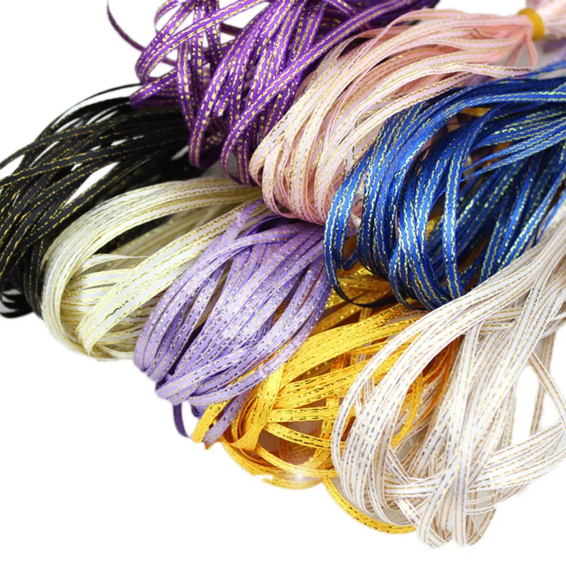 20-meters-lot-1-8-3mm-Gold-Edge-Satin-ribbons-wholesale