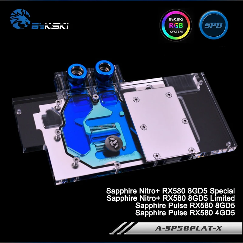 Bykski A SP58PLAT X, Full Cover Graphics Card Water