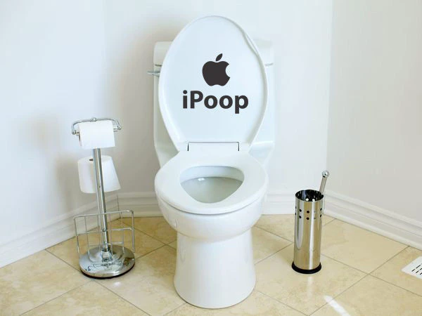 IPoop Toilet Seat Muur Muurschilderingen Apple Grappige Grap|joke wig|jokes crazyseat light -