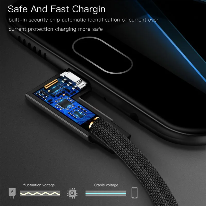 90 градусов USB кабель Micro usb type C зарядное устройство L локоть телефон дата-код для samsung Galaxy