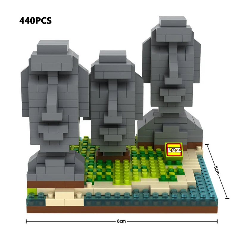 

World famous architecture micro diamond building block The Statue of Easter Island model nanoblock bricks toys collection gifts