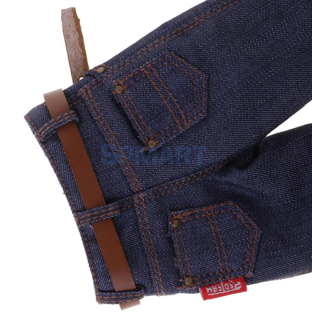 3 Pieces 1/6 Scale Male Classic Denim Jeans Pants for 12