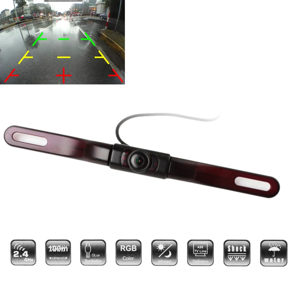Sileduove For Ford For Transit MK7 Connect Reverse Camera Number Plate Light Compatible Rear View Parking Camera 120° Wide Angle NTSC System Black