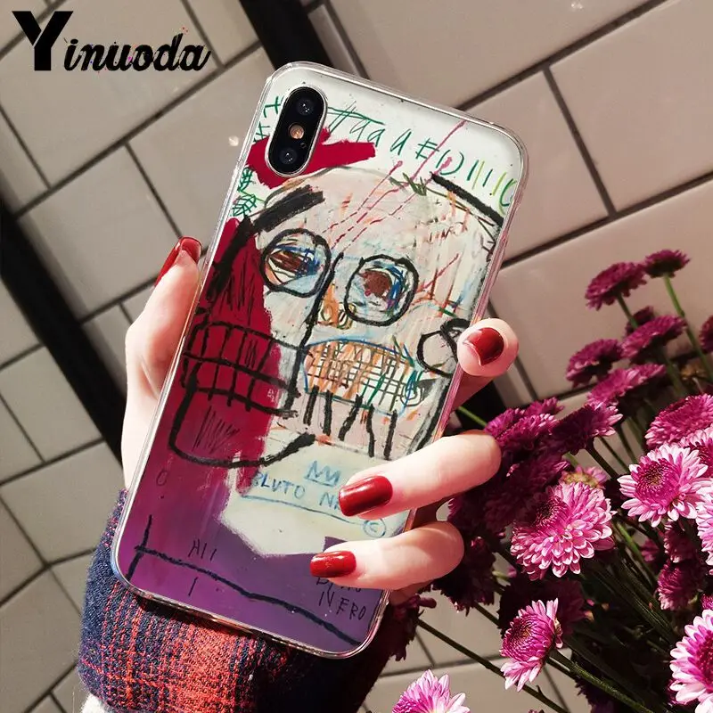 Yinuoda Jean Michel Basquiat Art Graffiti Smart Cover прозрачный мягкий чехол для телефона для iPhone 8 7 6 6S Plus X XS MAX 5 5S SE XR - Цвет: A14