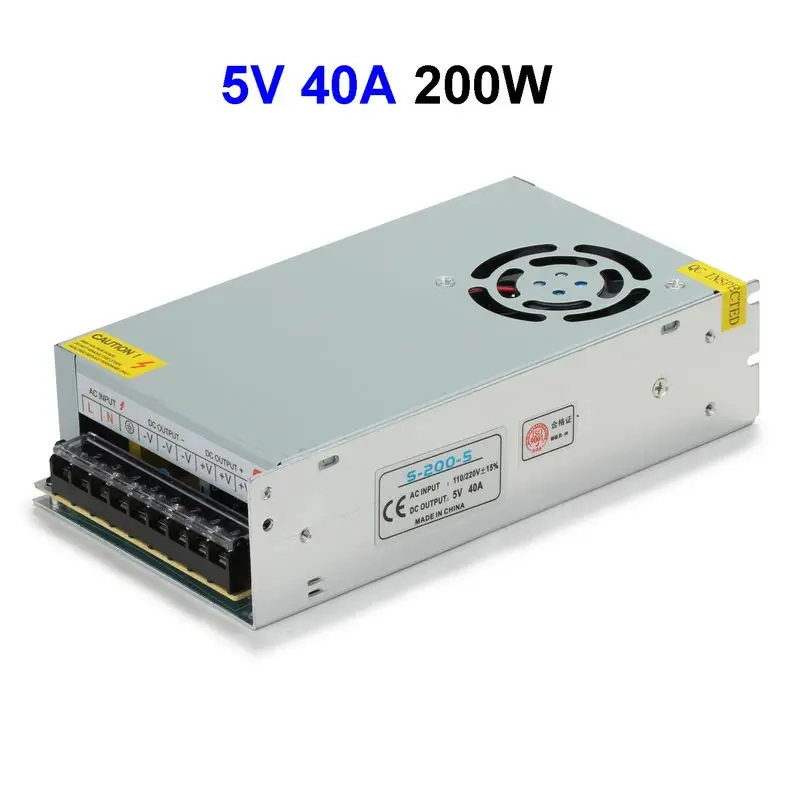 

15pcs CCTV Cameras DC5V 40A 200W Switching Power Supply Adapter Driver Transformer For LED Strip Light