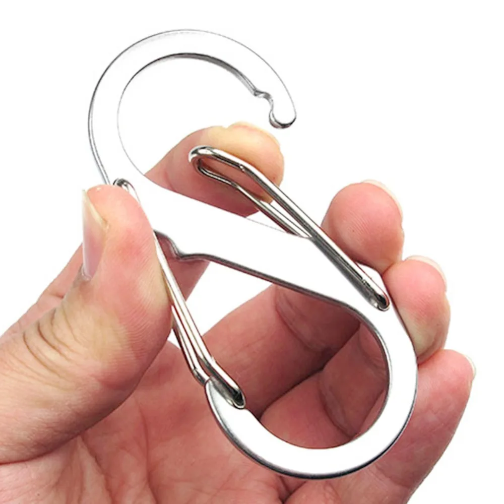 Portable Stainless S Buckle EDC 8 Type Key Keychain Clasps Clipsin