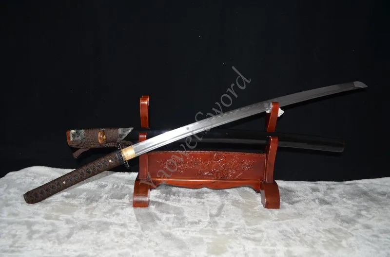 US $229.00 41 Folded Damascus steel CLAY TEMPERED IRON TSUBA JAPANESE SAMURAI SWORD KATANA REAL SHARP CAN CUT BAMBOO TREE coffee ito