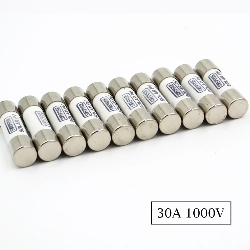 10 шт. x MC4 разъем F Использовать 1000VDC 30A 20A 15A 10A 5A использовать для солнечных батарей Панель держатель MC4 разъем диод гаечный ключ обжимной инструмент - Цвет: Fuse 1000V 30A