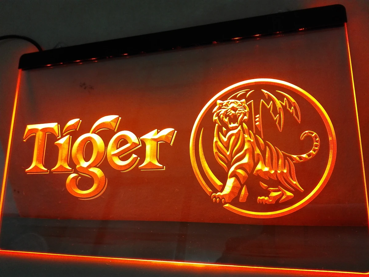 LE178- Tiger Beer Happy Hour Bar LED Neon Light Sign home decor crafts