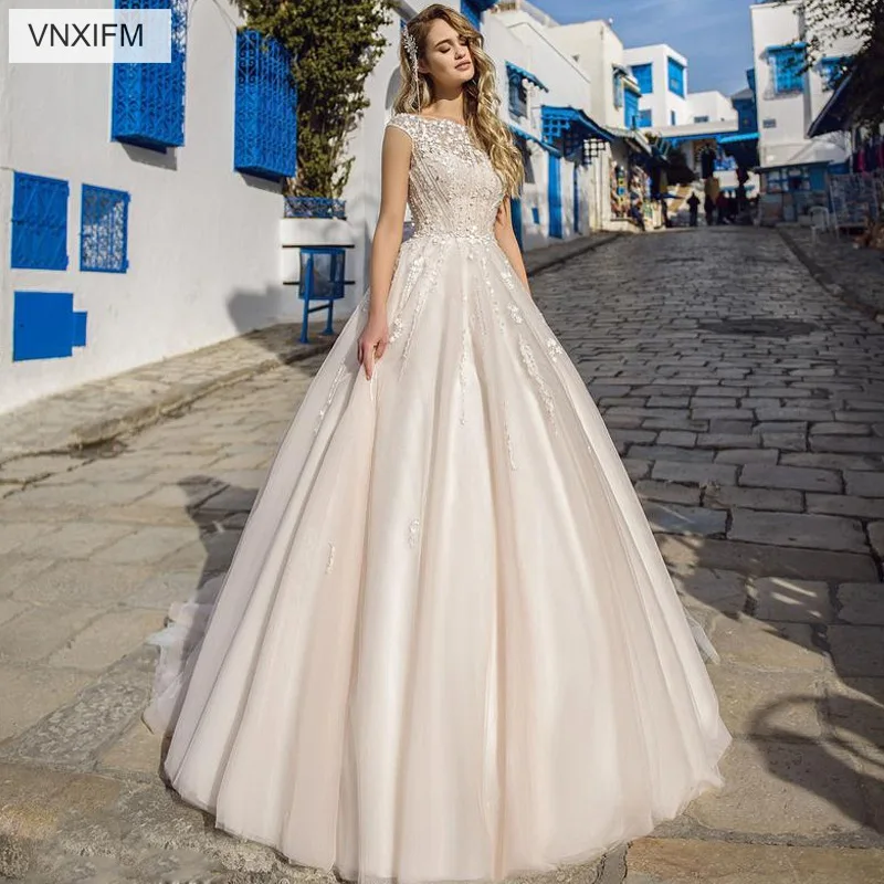VNXIFM 2019 Vestido De Noiva аппликации Принцесса свадебное платье Сексуальная Открытая
