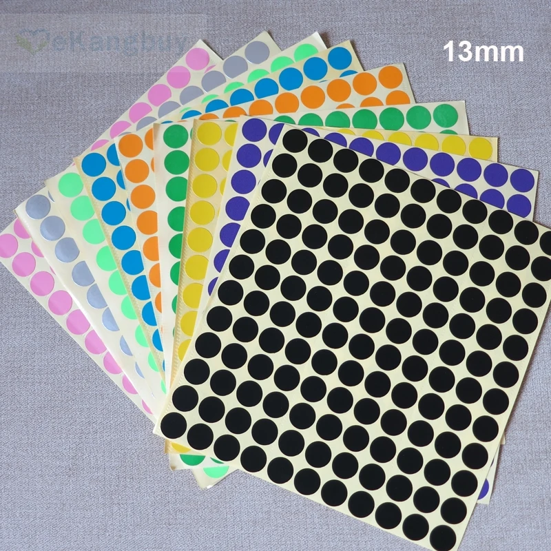 1320pcs 13mm Diameter 10colors Self adhesive Dot Sticker DIY Decoration