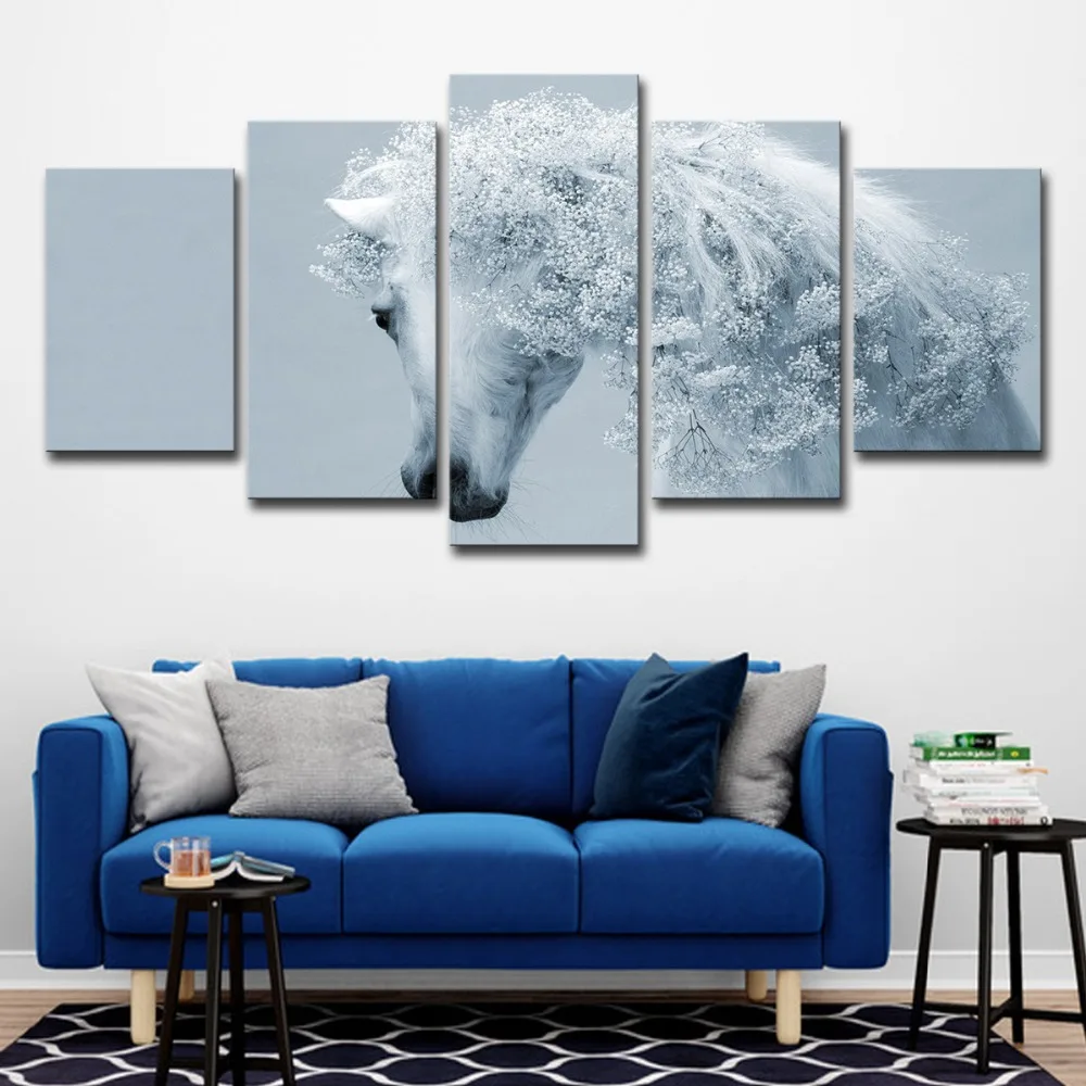 5P2315-HD Printed White Horse Art Photos Painting Canvas Print room decor print poster picture canvas Free shipping (12) 