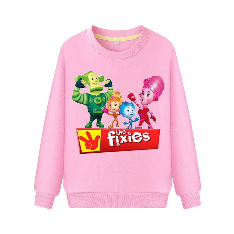 

The Fixies Hoodies For Kids Clothing Children Hot Cartoon Style Full Sleeve Sweatshirts Boys Girls Solid Pullover Coats DZ103