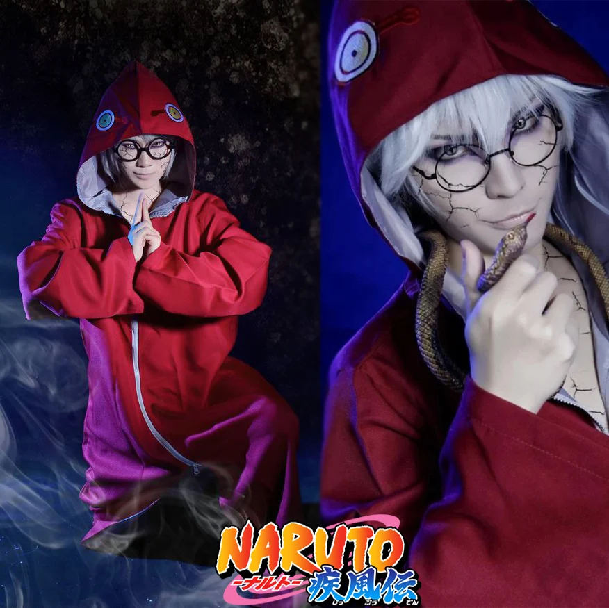 2017 Free Shipping Naruto Yakushi Kabuto and Orochimaru Cloak Anime Cosplay Costume | Тематическая одежда и униформа