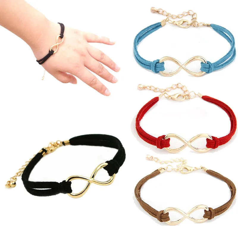 

Stylish Wild Bracelet 1PC Women Multilayer Bracelet Wrap Leather Infinity Symbol Wristband Lady Jewelry High Quality Gifts L0330