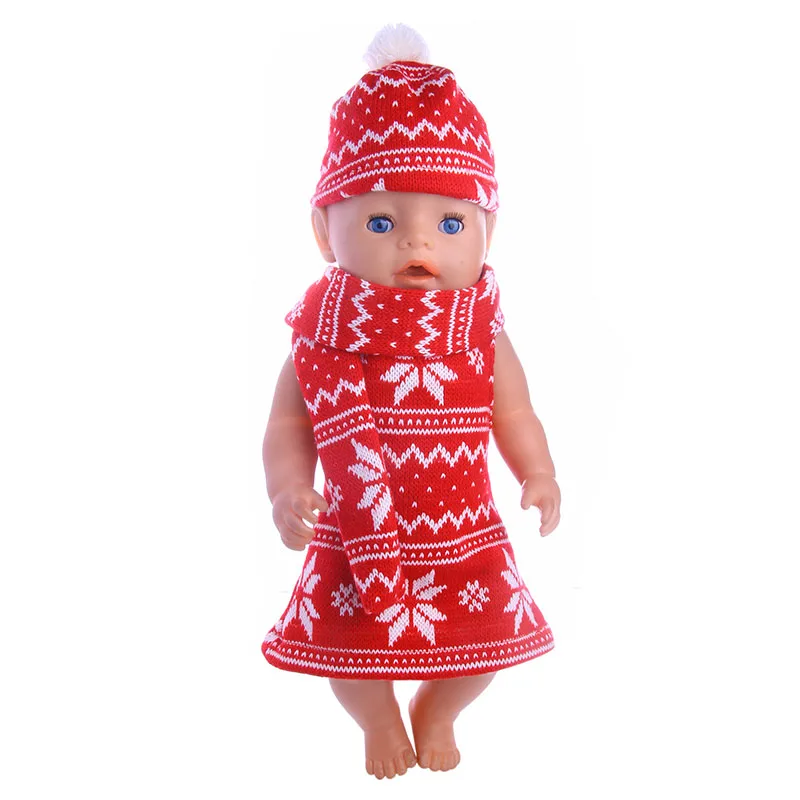 Doll Clothes Accessories Red Winter Sweater 3pcs Fit 18 Inch &amp 43 Cm - our Generati | Игрушки и хобби