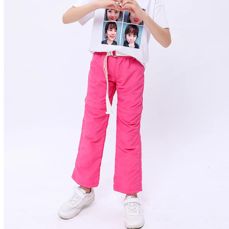 Kids Pants Summer Spring Boys Girls Quick Dry Waterproof Detachable Hiking Pants School Kids Climbing Trousers Child Outfit Bottoms 5-16 Yr
