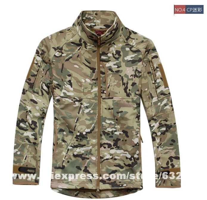 

Millitary sharkskin DurableJacket Softshell with Fleece Lining tactical Jacket CP