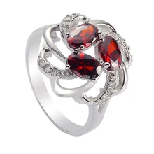 Eulonvan best sell Red Cubic Zirconia 925 sterling silver rings for Noble women career anel alibaba-express S-3736 size 6 7 8 9