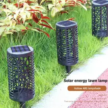 Solar LED RGB Colorful Lawn Light Outdoor Waterproof Garden Yard Landscape Hollow ABS Lampshade Aestheticism Manual Switch Lamp