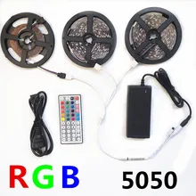 5050 RGB led strip light 5M 10M 15M 30led/M SMD Stripe diode tape+44 key remote controller 12V Power Supply Flexible Light Lampe