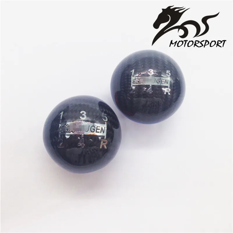 Mugen 5 Speed Racing Gear Shift knob Black Carbon Fiber with Red or Blue Linein Gear Shift Knob
