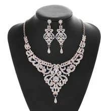 New Trendy Bridal Jewelry Sets For Women Temperament Necklace Drop Earring Set Wedding jewellery Dinner Accessories Jewelry Sets цена New Trendy Bridal Jewelry Sets For Women Temperament Necklace Drop Earring Set Wedding jewellery Dinner Accessories Jewelry Sets цены онлайн