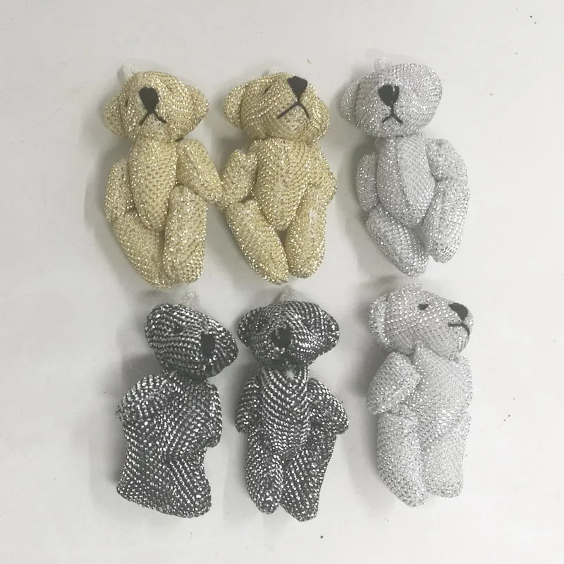 60 шт блесток маленький мини милый 4,5 см медведь на шарнирах плюшевый медведь плюшевые игрушки одежда украшение для волос Плюшевые аксессуары для кукол игрушки