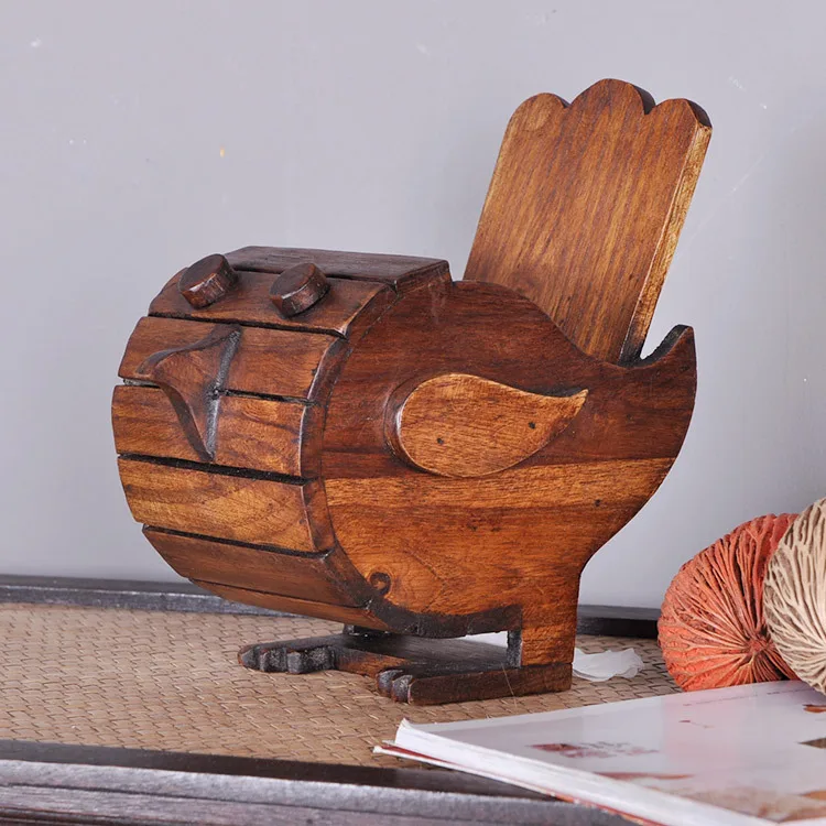 Thailand Tissue Holder Teak Handmade Napkin Box Retro Funny Toilet Paper | Дом и сад