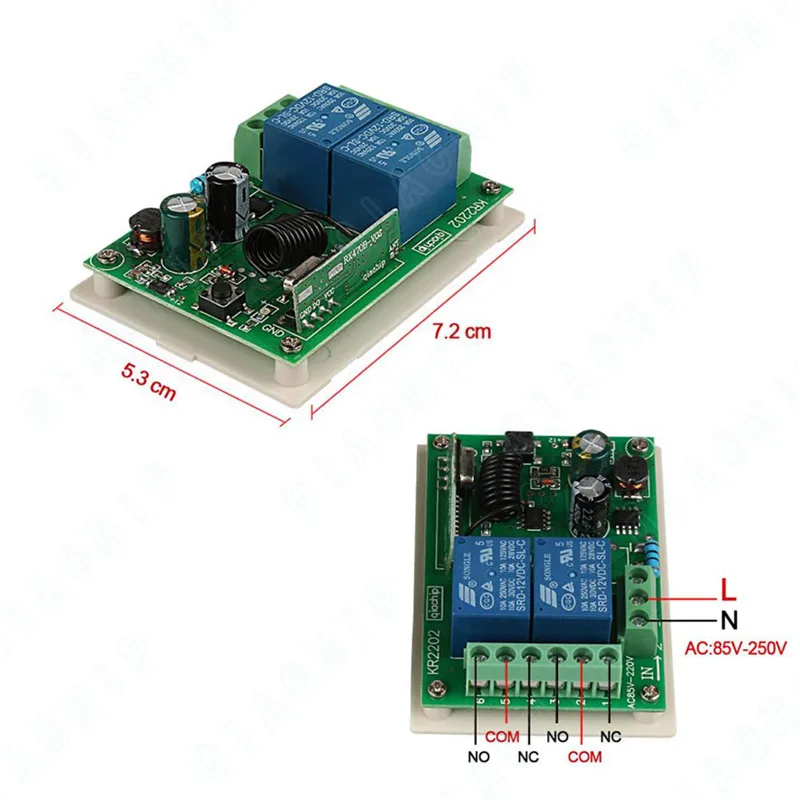 QIACHIP 86 стены Панель RF реле приемника 433 МГц Беспроводной удаленного Управление переключатель переменного тока 110 V 220 V 2 CH светодиодные лампы Smart Switch DIY