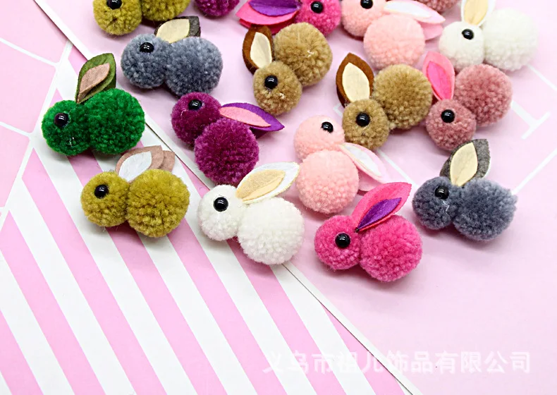 Заколка для собак мультфильм Плюшевые Diy Банни заколка для волос Детская милые шерсть сбоку клип 20 шт./лот