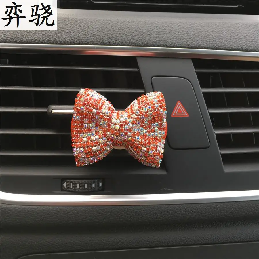 

Colorful bow tie Ladies car perfume clip Ornament Exquisite car styling bowknot Air conditioner perfume shaped car air freshener