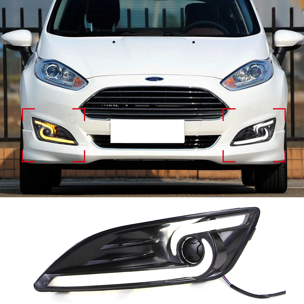Car DRL KIT for Ford Fiesta 2013 2014 LED Daytime Running Light bar