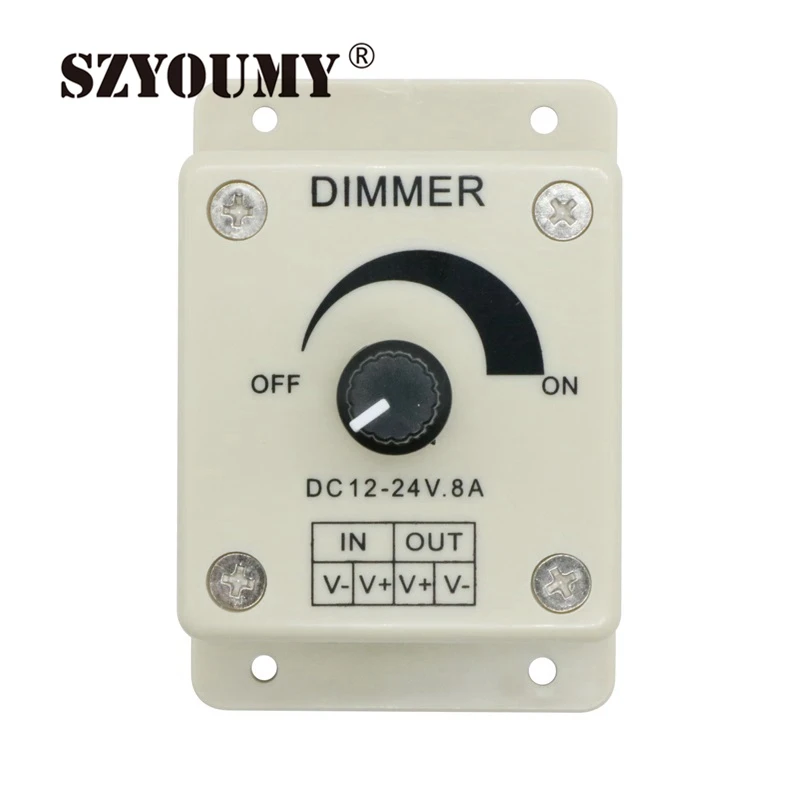 

SZYOUMY LED Light Protect Strip Dimmer DC 12V 8A Adjustable Brightness Controller For LED Strip Light Lamp Accessories