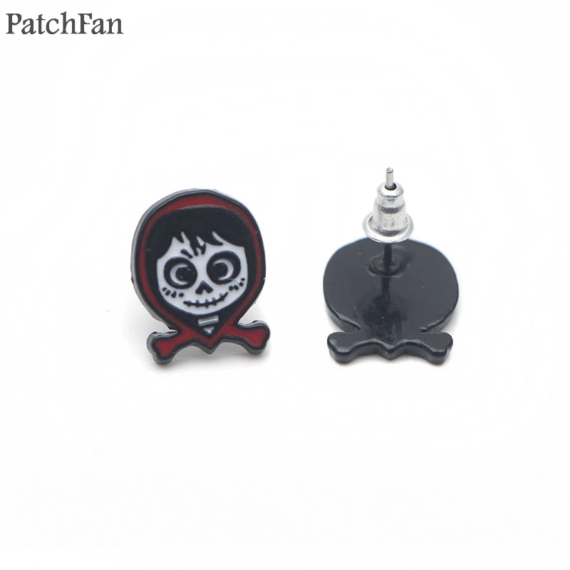 

Patchfan Coco pixar Miguel Skull cute earrings enamel Charm Cute creative para party favor women Souvenir present jewelry A1278