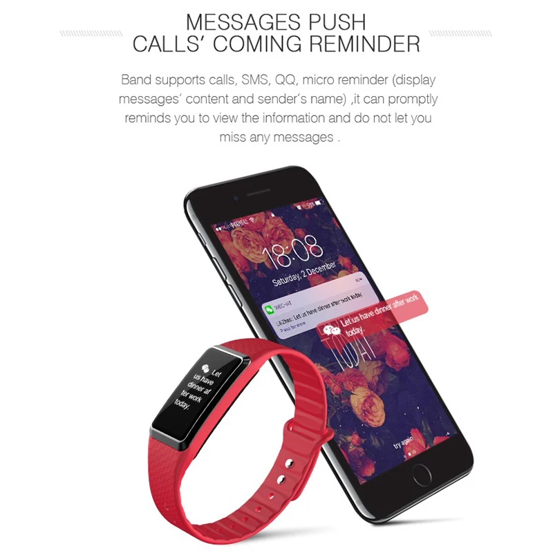 B22 Smart Wristbands Fitness Activity Tracker Waterproof Sport Bracelets Blood Pressure Heart Rate Message Push Call Reminder