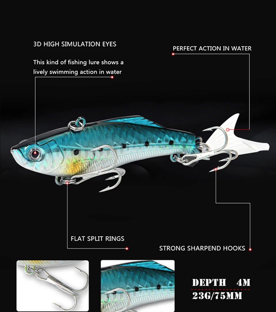 1 шт. Смарт VIB приманки 8 см 23,3 г Тонущая рыболовная приманка с вибрацией кренкбейты Iscas Artificiais Para Pesca Leurre Peche Fishing Takle