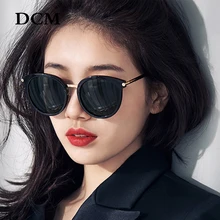 DCM – lunettes De soleil rondes Vintage pour femmes et hommes, à la mode, miroir, nuances féminines, UV400